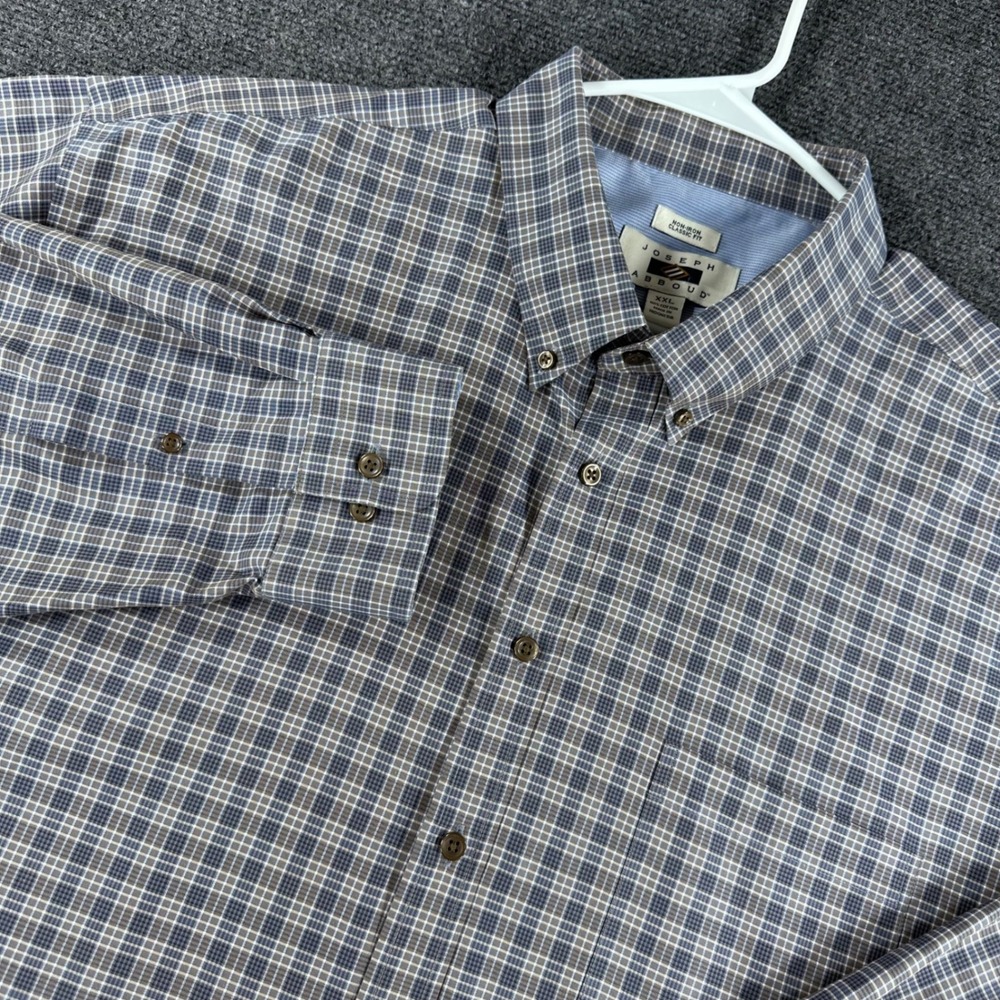 Joseph‎ Abboud Button Down Shirt Mens XXL 2XL Plaid Non-Iron Classic Fit